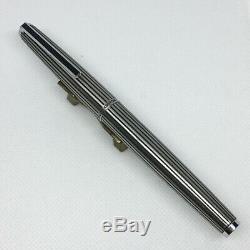 105 Pilot Custom Fountain Pen Stainless Steel Black Stripe 18K Nib Made in Japan