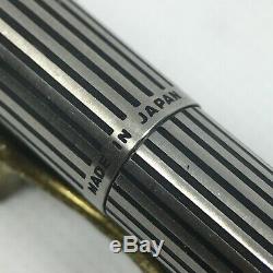 105 Pilot Custom Fountain Pen Stainless Steel Black Stripe 18K Nib Made in Japan