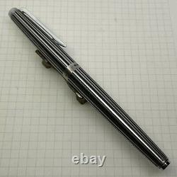 1368 Sailor Fountain Pen Stainless Steel Black Stripe Vintage Made in Japan