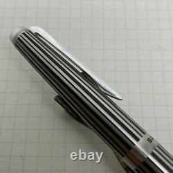 1368 Sailor Fountain Pen Stainless Steel Black Stripe Vintage Made in Japan