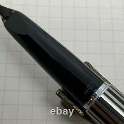 1368 Sailor Fountain Pen Stainless Steel Black Stripe Vintage Made in Japan