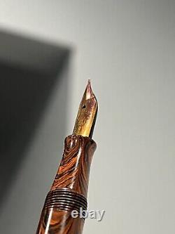 1920s WATERMAN 52 RED RIPPLE SOFT FLEX Gold NOODLE VINTAGE FOUNTAIN PEN