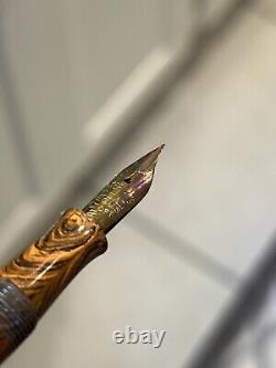 1920s WATERMAN 52 RED RIPPLE SOFT FLEX Gold NOODLE VINTAGE FOUNTAIN PEN