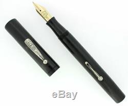 1920s WATERMAN 58 BLACK CHASED HARD RUBBER M-BBB+ FLEX NIB FOUNTAIN PEN RESTORED