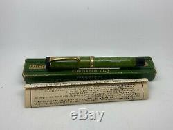 1925 NOS PARKER Black Tipped JADE Pre-Duofold Fountain Pen Boxed MINT UNUSED
