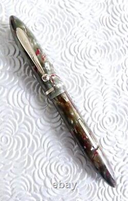 1930's Sheaffer Balance Fountain Pen Red Veined Celluloid & 14k Nib (WORKS)
