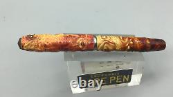 1930s Vintage Japanese Carved Celluloid Dragon Fountain Pen Eyedropper NEED TLC