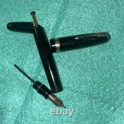 1945 PARKER VACUMATIC BLACK MAJOR-GT-Fountain Pen RESTORED-1945 14K FP Arrow NIB