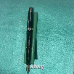 1946 PARKER VACUMATIC BLACK MAJOR- GT- Fountain Pen RESTORED Blue Diamond Clip