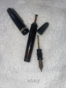 1946 PARKER VACUMATIC BLACK MAJOR- GT- Fountain Pen RESTORED Blue Diamond Clip