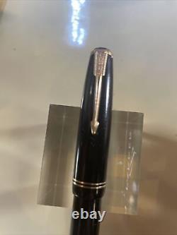1948 PARKER VACUMATIC BLACK MAJOR-Gold Trim-Fountain Pen RESTORED-14K arrow nIb
