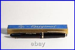 1950s Original WK fountain pen piston filler BLACK w flex F 14K Bock Gold nib