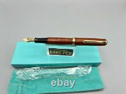 1980 Tiffany & Co by Diplomat Germany OS Briar Wood Fountain Pen 18K med nib NEW