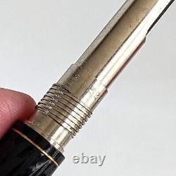 1990 Rare Sheaffer Targa 1083 Black Lacquer Spiral Fountain Pen Original Box EUC