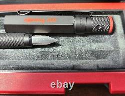 1990's Rotring 600 Fountain Pen Black Knurled Fine Nib Red Letters New In Box