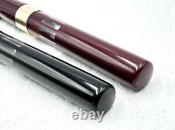 2 VINTAGE c1965 SHEAFFER COMPACT II BLACK NOS & BURGUNDY USED FOUNTAIN PEN 14K