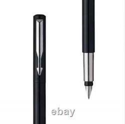 20 Pcs Parker Pen Vector Fountain Pen Matte Black Silver Clip With Fine Nib