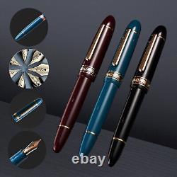 2023 Wingsung 630 Fountain Pen 14K Gold Nib Resin Pen Piston Gold Clip Gifts NEW