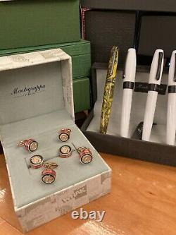 22 piece mixed lot, pens watch, Montegrappa, Montblanc, Bruni, S. T. Dupont, GRAF