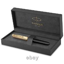 51 Fountain Pen Deluxe Black Barrel with Gold Trim Fine 18k Gold Nib with