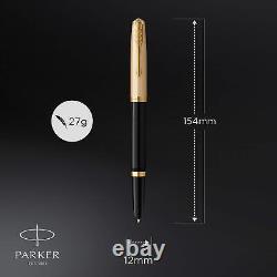 51 Fountain Pen Deluxe Black Barrel with Gold Trim Fine 18k Gold Nib with