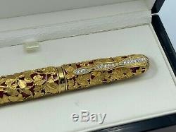 $75K Caran d' Ache Riviera Fountain Pen 18K Solid Gold and Huge Diamond 1/1 made