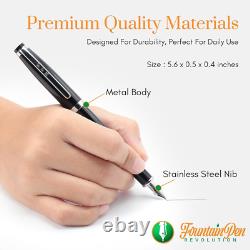 Ambassador Ultra Flex Nib Fountain Pen Black Versatile Refillable Fountain Pen