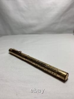 Antique Eclipse 14k Gold Filled Fountain Pen 14k Gold