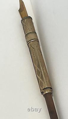 Antique John Foley Bank's Gold NY 1870 Dip style Fountain Pen 14K tip #7