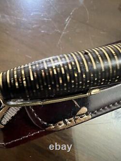 Antique PARKER VACUMATIC Fountain Pen Black/Gold Celluloid Original Packaging