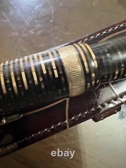 Antique PARKER VACUMATIC Fountain Pen Black/Gold Celluloid Original Packaging