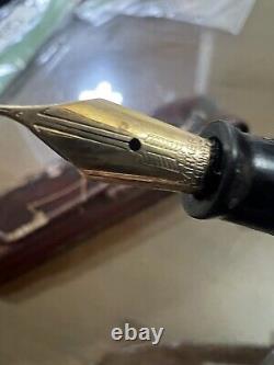 Antique PARKER VACUMATIC Fountain Pen Black/Gold Celluloid Original Packaging