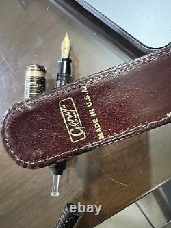 Antique PARKER VACUMATIC Fountain Pen Black/Gold Celluloid Original Packaging