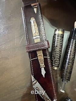 Antique PARKER VACUMATIC Fountain Pen Black/Gold Celluloid Original Packaging