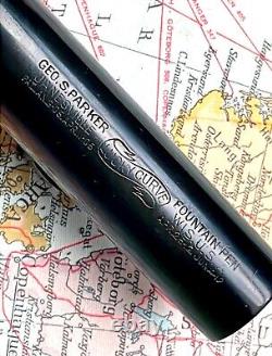 Antique Parker Black Giant Hard Rubber Fountain Pen, USA (CM3403)