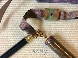 Antique Salz Bros. Peter Pan Deluxe Fountain Pen & Pencil Set On Ribbon