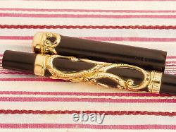 Antique Vintage Parker Lucky Curve 33 Gold Filigree Eyedropper Fountain Pen