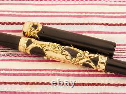 Antique Vintage Parker Lucky Curve 33 Gold Filigree Eyedropper Fountain Pen