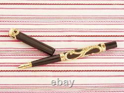 Antique Vintage Parker Lucky Curve 33 Gold Filigree Eyedropper Fountain Pen