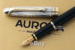 Aurora 88 Argento Massiccio. 925 Silver/Black Resin Fountain Pen
