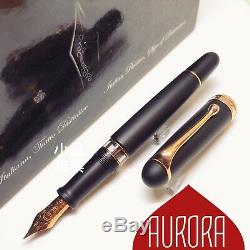 Aurora 88 Large Size Matte Black 14K Rose Gold Fountain Pen