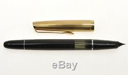 Aurora 88P 1960 piston filler fountain pen black & gold gold nib mint in box