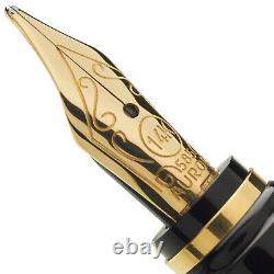 Aurora Ipsilon Fountain Black withGold 14kt Med Nib Brand New withGift Box & Warrant