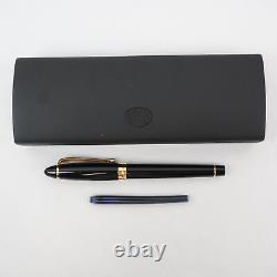 Aurora Ipsilon Resin Fountain Pen with Separate Cartridge Black with Blue Ink