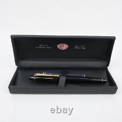 Aurora Ipsilon Resin Fountain Pen with Separate Cartridge Black with Blue Ink