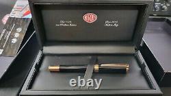 Aurora Tu Fountain Pen Black With Rose Gold Cap Nib size M