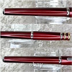 Authentic Cartier Fountain Pen Trinity Bordeaux Lacquer Finish with 18K Gold Nib