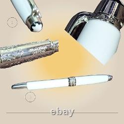 Authentic White & Silver Montblanc Fountain Pen, Mumbai Openbox, Serial Number