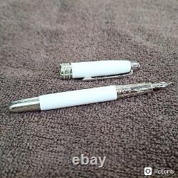 Authentic White & Silver Montblanc Fountain Pen, Mumbai Openbox, Serial Number