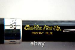 Beautiful Black Conklin Mark Twain Fountain Pen. 925 Silvertrim. 14 K Gold Nib